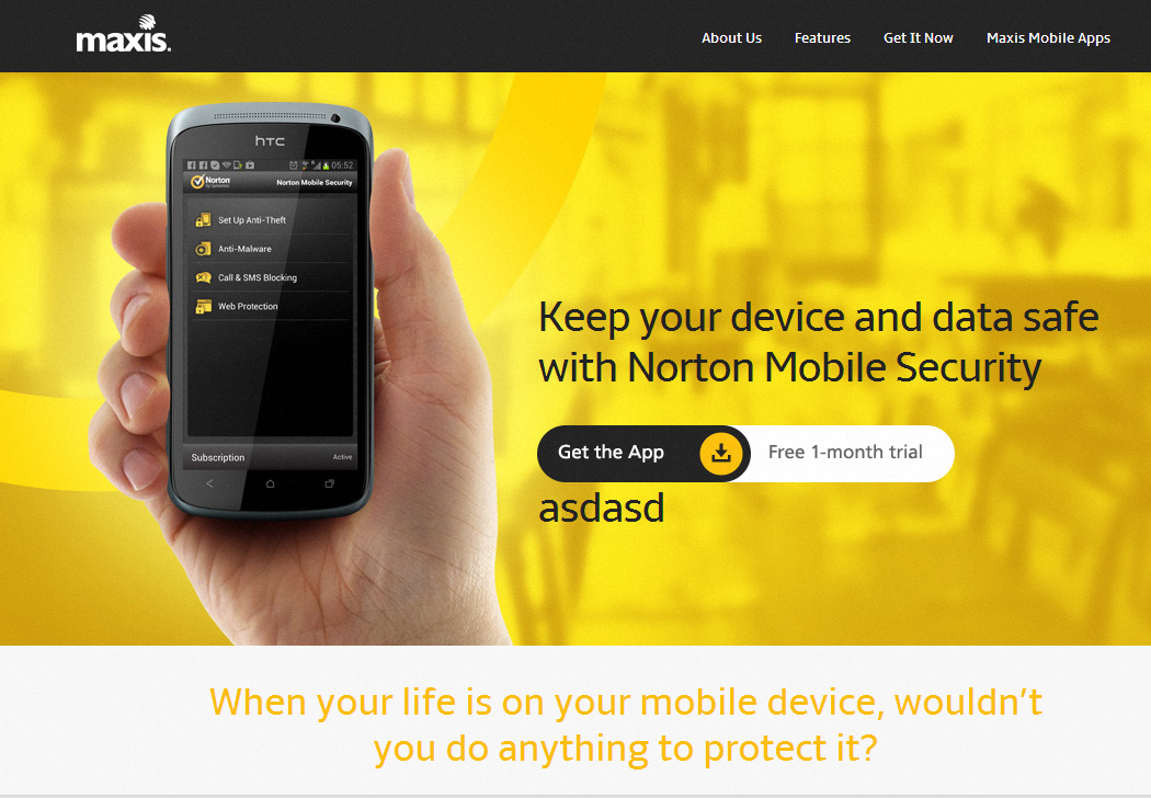 Maxis - Norton Microsite