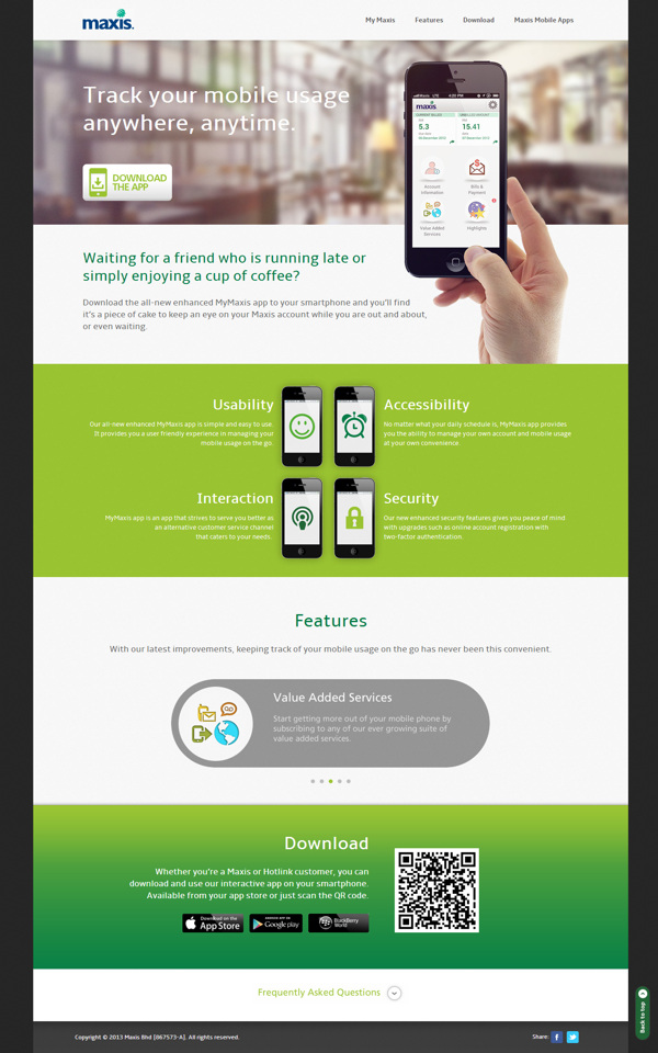 MyMaxis App Microsite